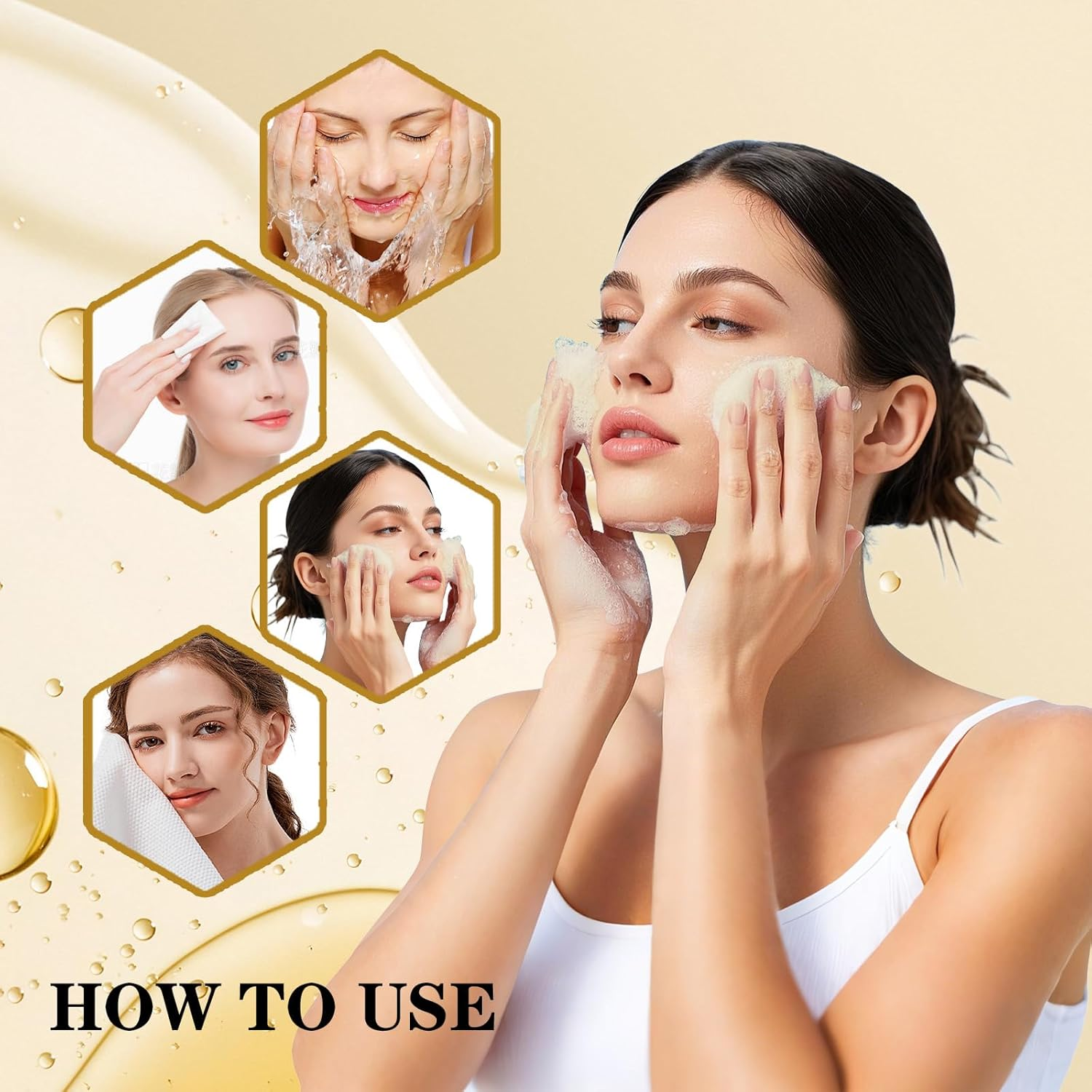 120Pcs Turmeric Kojic Acid Cotton Pads for Face,Deep Cleaning and Oil Controlexfoliating Pads,Arbutin Effectively Cleans the Stratum Corneum，Yellow image number 5