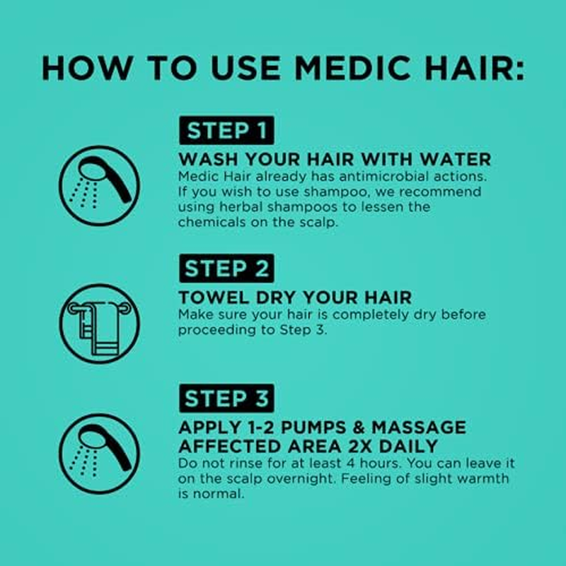 MEDIC HAIR for MEN 90Ml, 3.04 Fl Oz, Contains Saw Palmetto and Ginseng Extract, DHT Blocking, Natural, Healthy Hair Growth image number 6