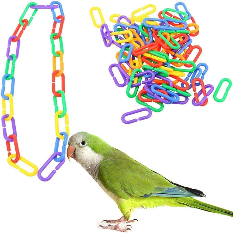 100Pcs Reusable Plastic Parrot Toys C-Clips Hooks Chain C-Links Sugar Glider Rat Parrot Bird Toy Bird Accessories Fashion in Practical