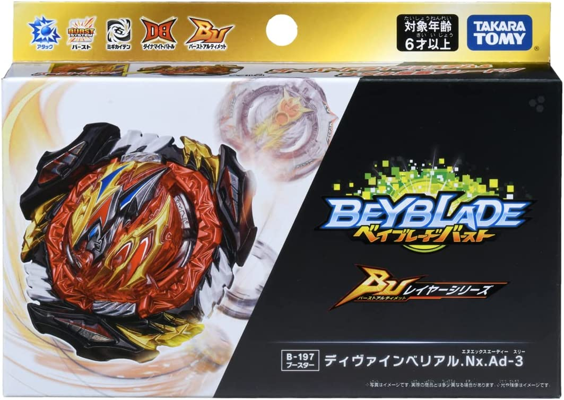 Tomy Beyblade Burst B-197 Booster Diva Inverial.Nx.Ad 3 Spinning Top Toy image number 1
