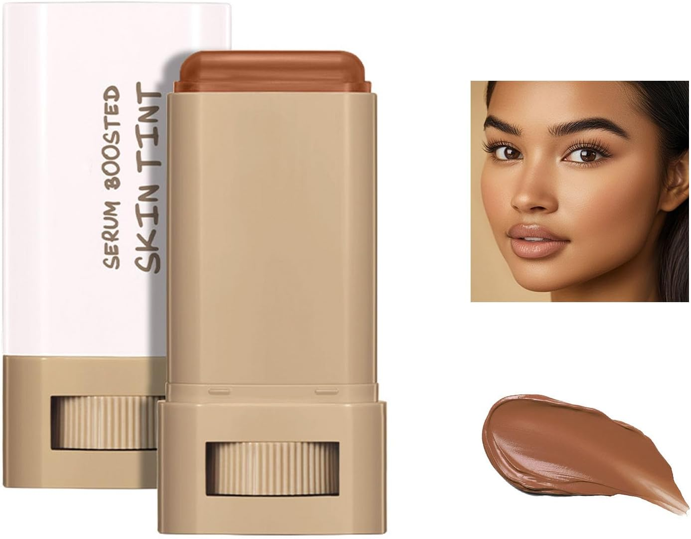 Melambo Skin Tint,Melambo Serum Boosted Skin Tint Balm, Foundation Stick Beauty Balm Serum Boosted Skintint，Hydration Beautybalm for Women (03#) image number 6