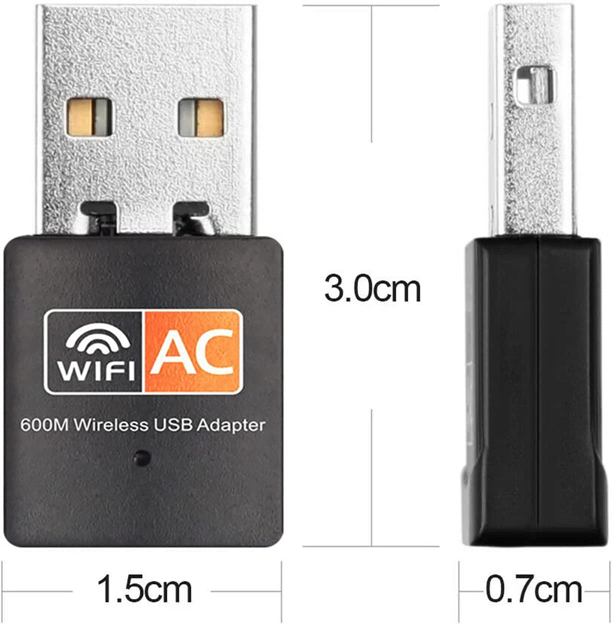 USB Wifi Adapter, 5G/2.4G Dual Band Wireless USB for PC, 600Mbps High Speed Wifi Adapter for Desktop PC, Yotsuba Wifi Dongle Support Windows 7/8/10/11, Mac OS, Linux image number 1