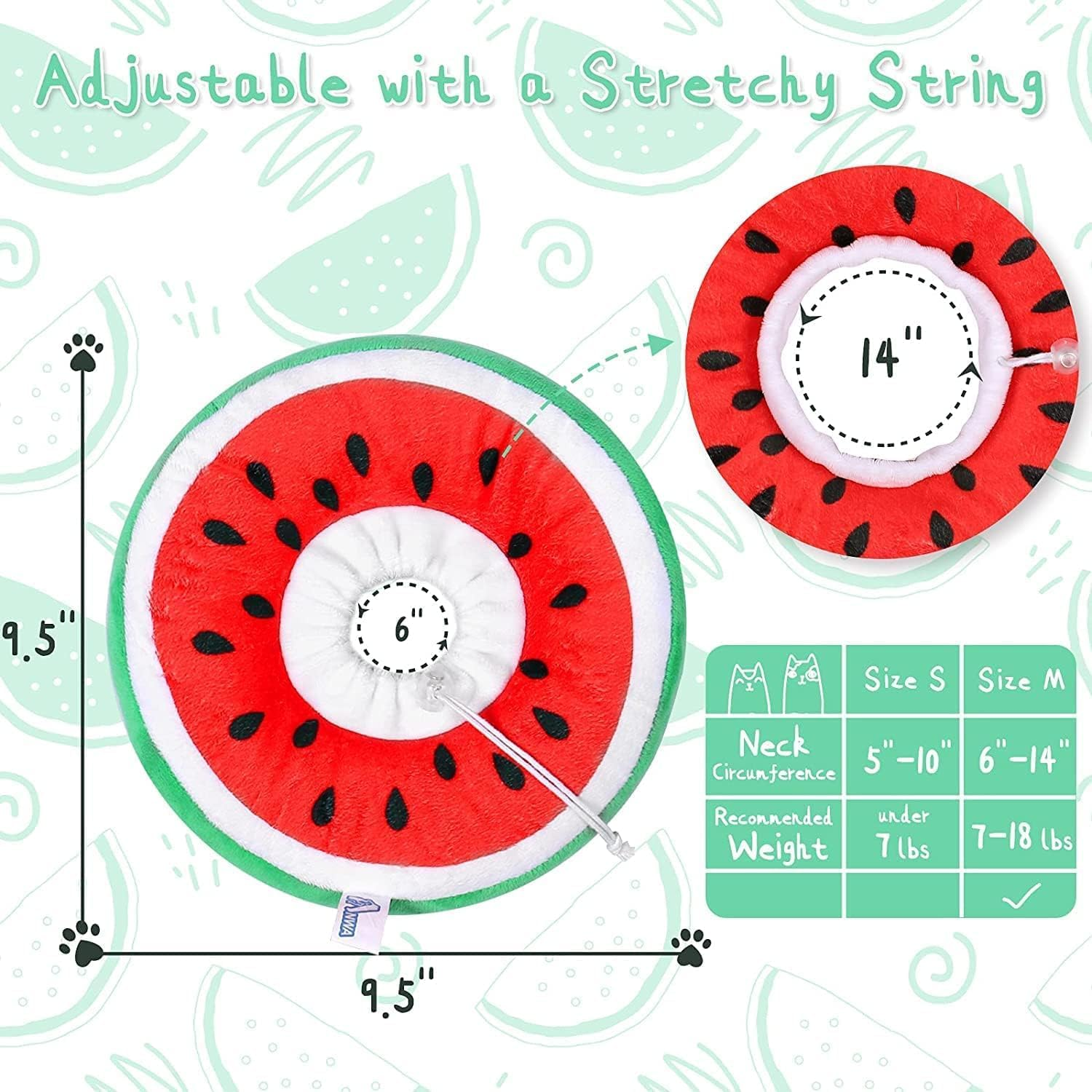 Adjustable Cat Recovery Collar, Cute Adjustable Cat Cone Collar Soft after Surgery for Kittens (Large)