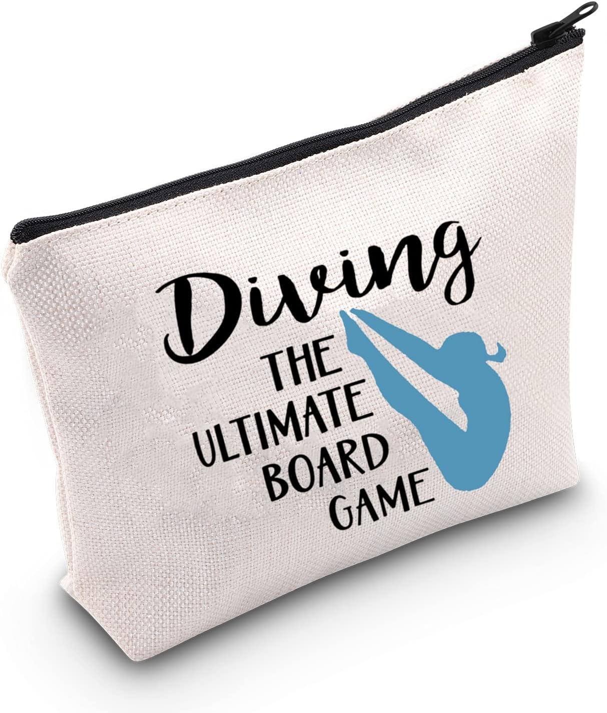 LEVLO Springboard Diving Cosmetic Bag Platform Diving Gift Diving the Ultimate Board Game Makeup Zipper Bag for Women Girls, Diving the Ultimate