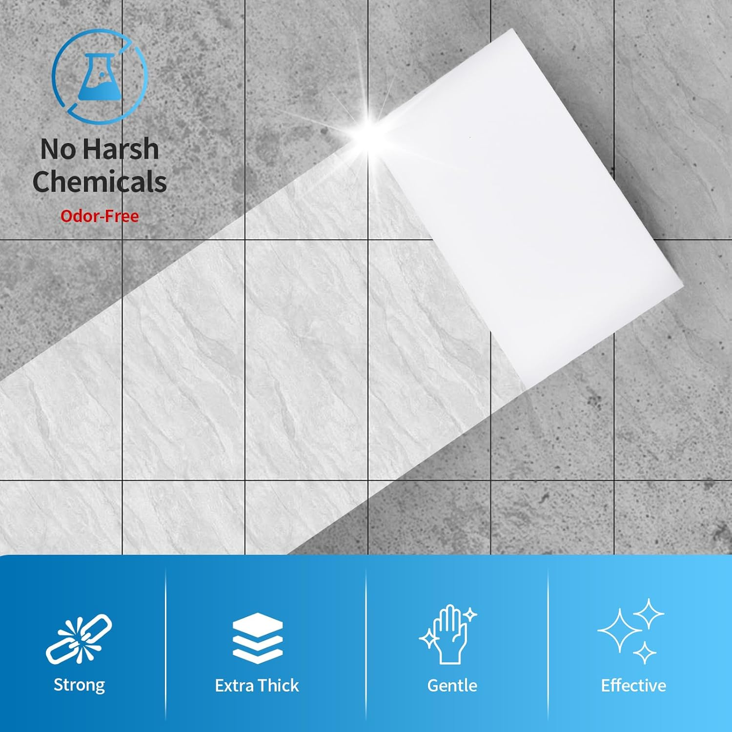 ZBQEJ Dirt Eraser, Pack of 100 Sponge Eraser, Cleaning Sponge, Magic Sponge Eraser, Miracle Sponge, White Cleaning Sponge, Melamine Sponge for Home, Kitchen, Wall, Bathroom, Shoe Sponge image number 1