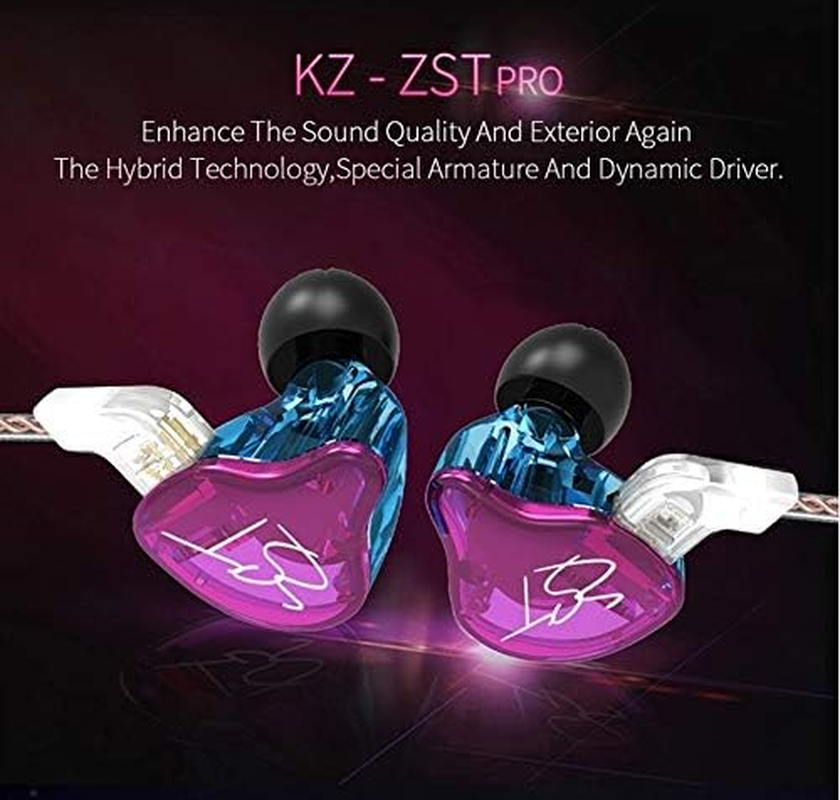 KZ ZST Earbuds with Microphone, Purple image number 5