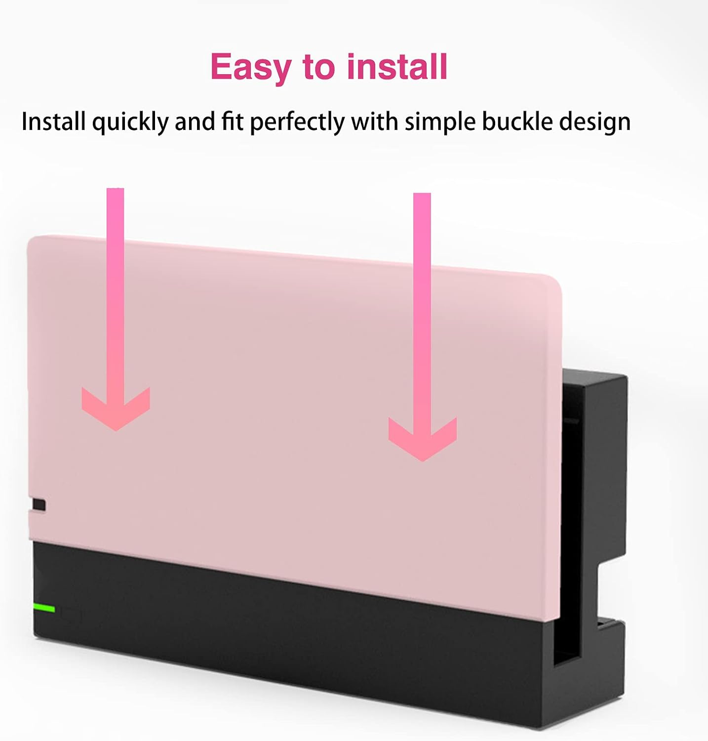 Tikodirect Custom Faceplate Cover for Nintendo Switch Charging Dock, Hard PC Slim Shell Anti-Scratch [No Screwdriver Installation] for Switch Dock, Pink image number 5