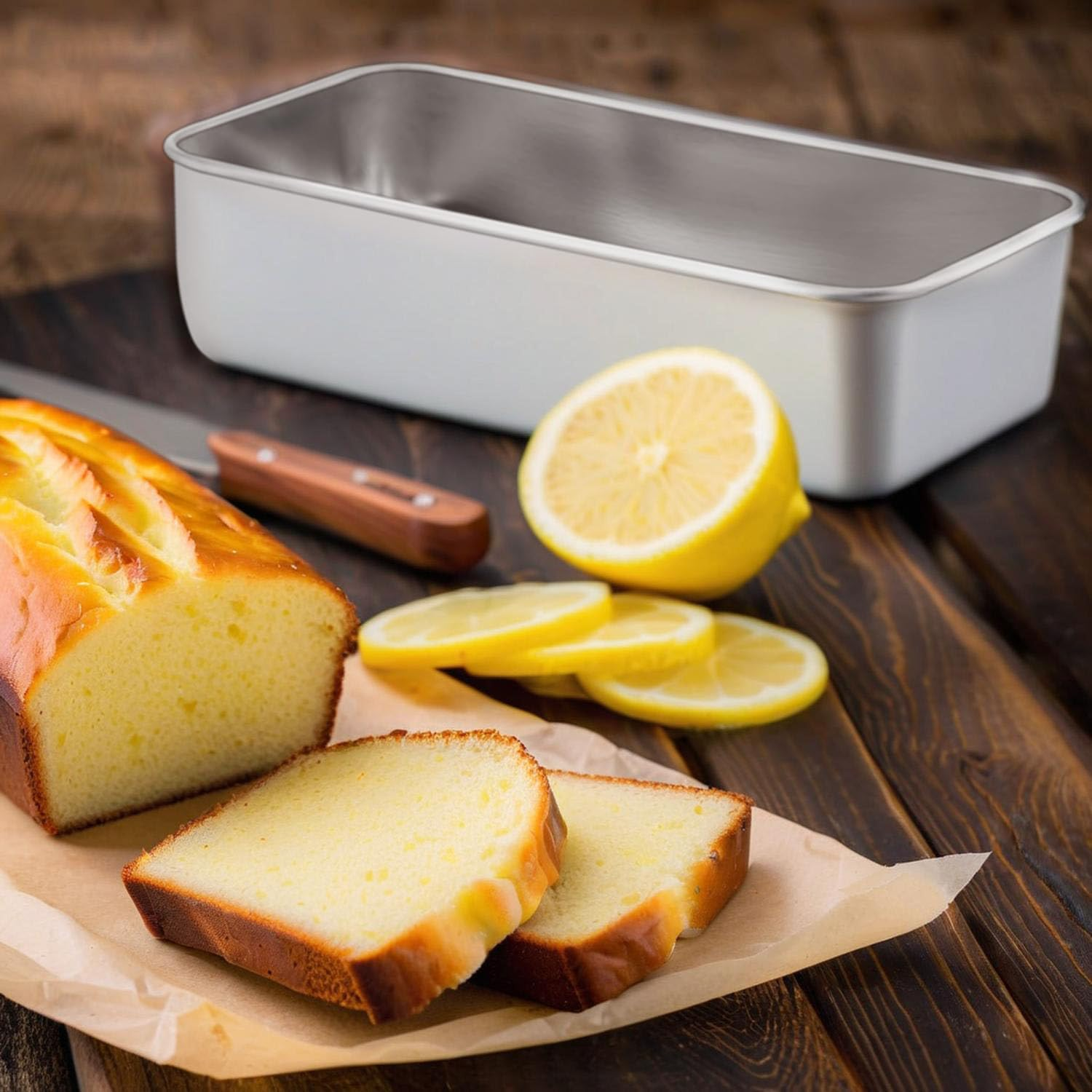 2Lb Stainless Steel Loaf Tin | Rust-Free, Non-Toxic | Perfect for Bread, Cake, Lasagna | Dishwasher Safe | 23.5X12.5X6.7Cm image number 5