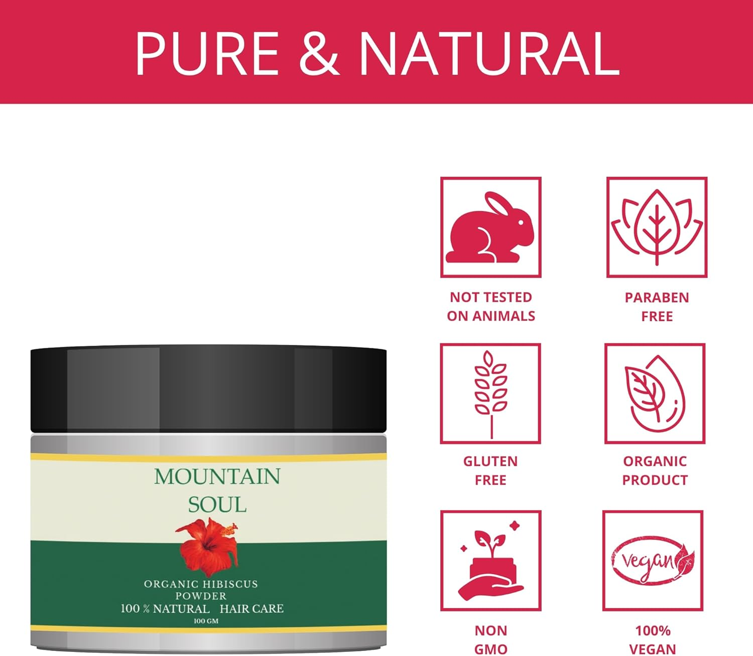 Mountain Soul Organic Hibiscus Powder 100Gm X 4 image number 6