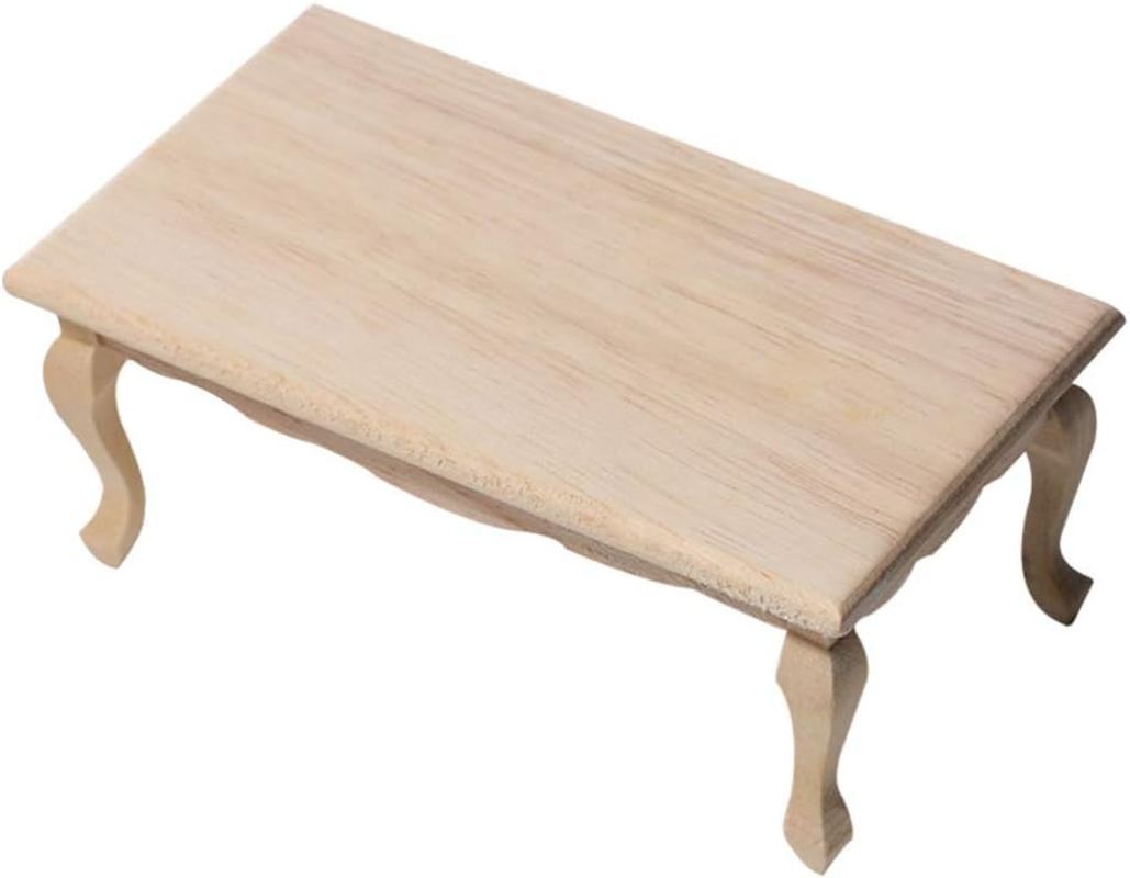 TOYANDONA Dollhouse Table 1:12 Miniature Miniature Tea Table Wooden Furniture Model Mini House Accessory for Dollhouse Fairy Garden image number 5