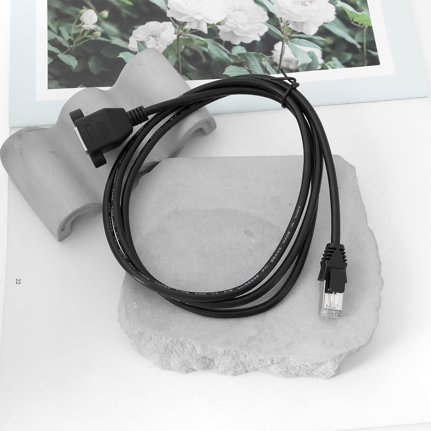 Emagtech RJ45 Male to Female Straight Head with Ear Panel Direct Network Extension Cable with a Length of 1.5 Meters Suitable for Microphone Fiber Black image number 5