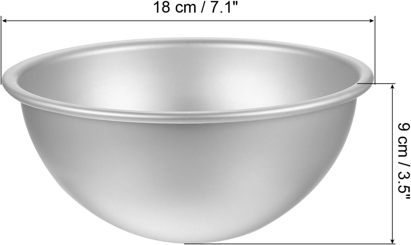 Sourcing Map Metal Cake Pan Set, Aluminum Alloy Princess Doll Cake Baking Non Stick for Home Kitchen Dessert DIY, 7.1" Hemispherical image number 3