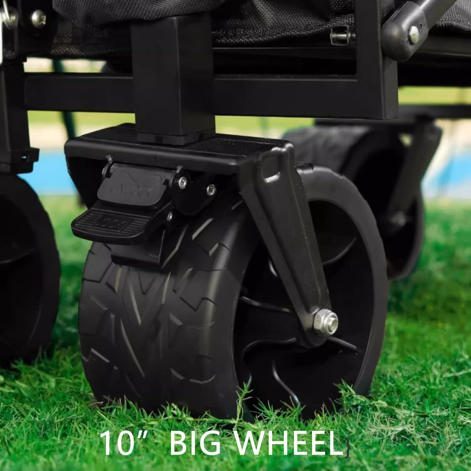 Collapsible Wagon Cart Foldable - Portable Heavy Duty Folding Beach Wagons with Wheels - Outdoor Utility Carts for Groceries, Shopping, Camping, Sports, Garden with Large Capacity - Black image number 3