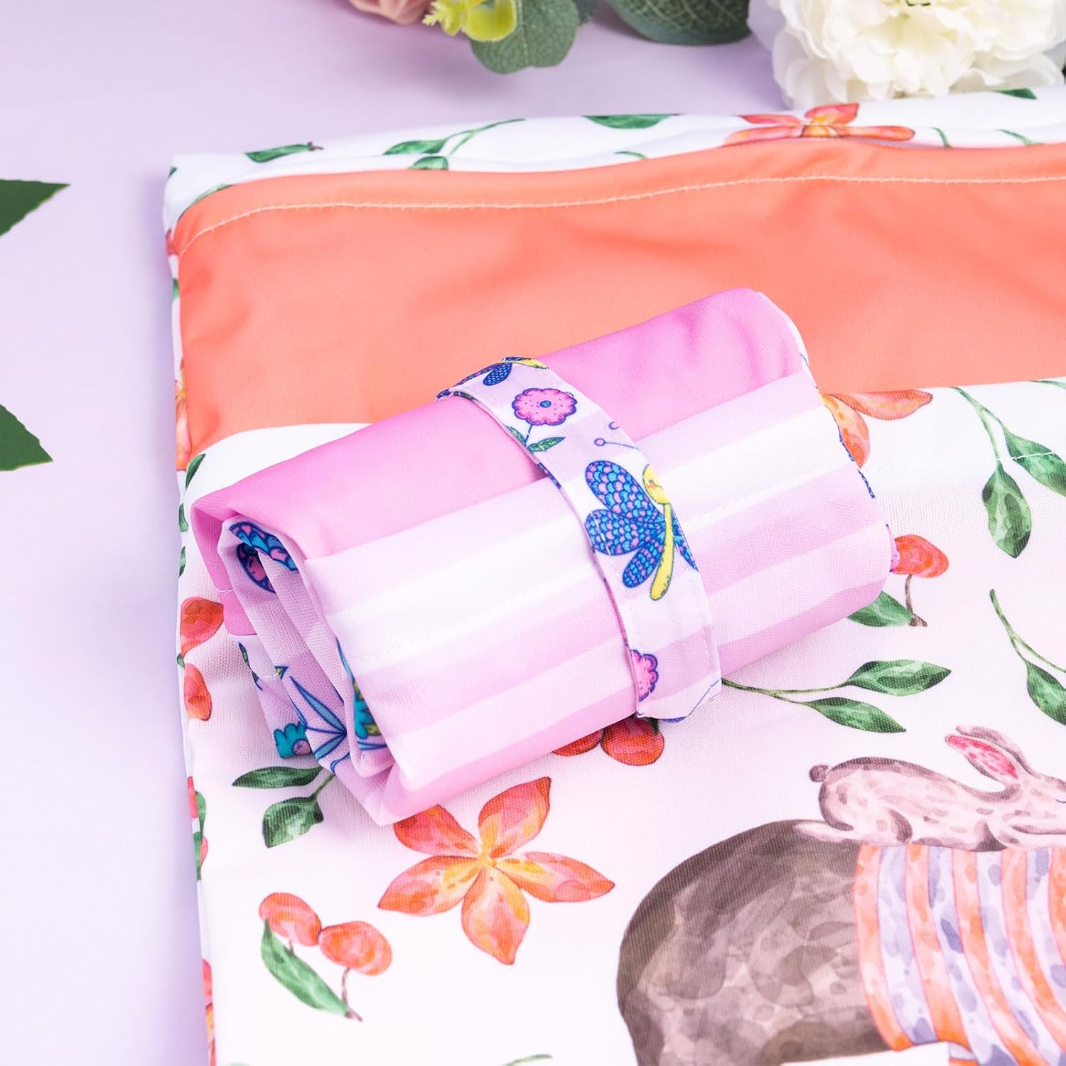 ALVABABY 2Pcs Cloth Diaper Wet Dry Bags Waterproof Reusable with Two Zippered Pockets Travel Beach Pool Daycare Soiled Baby Items Yoga Gym Bag for Swimsuits or Wet Clothes L-AMD0467-AU