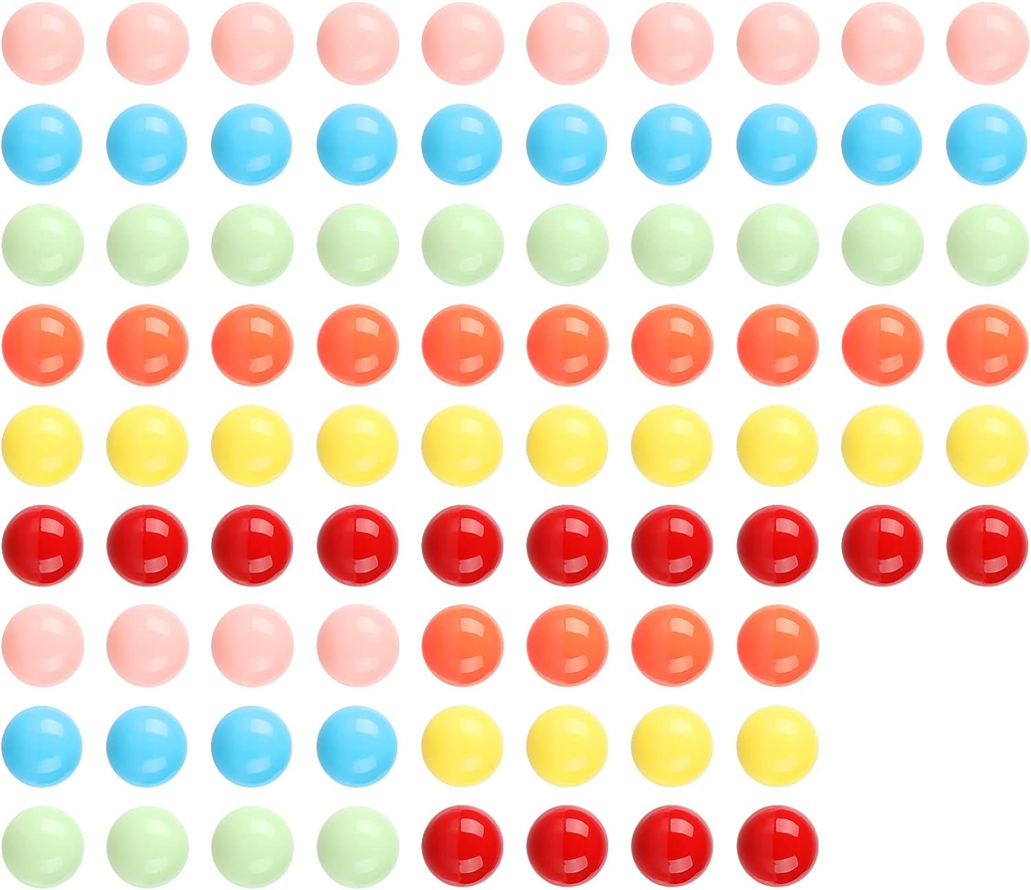 12Mm Marbles Balls, 84Pcs Solid Color Acrylic Game Balls for Chinese Checkers, Board Game, Rainbow Bead Game, Color Sorting Toy, Marble Games (6 Colors) image number 1