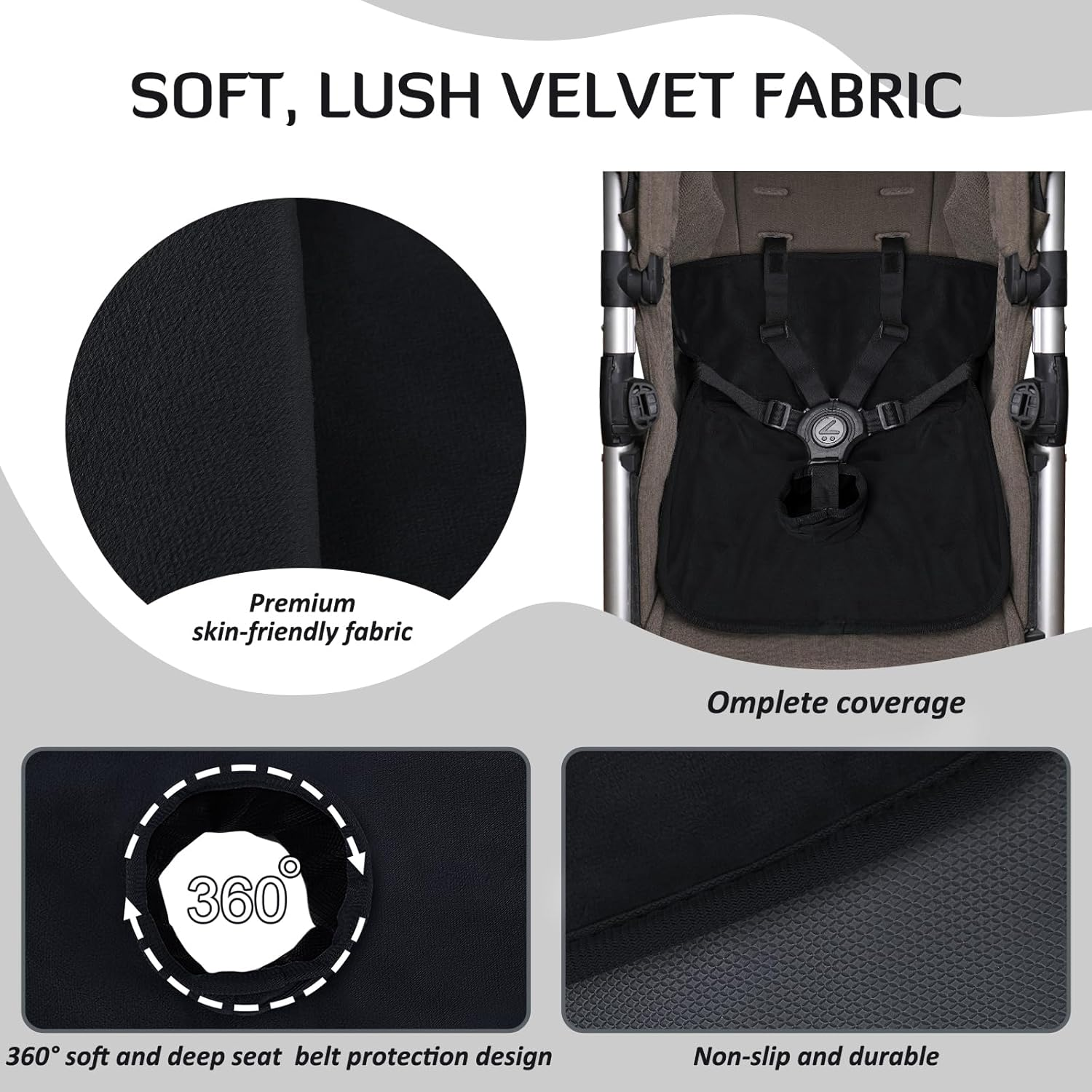 INFANZIA Dry Seat, Car Seat Protector Waterproof Carseat Liner Potty Training Toddlers, Baby and Infants, Piddle Pad for Carseats Strollers (Black, 2 Packs image number 4