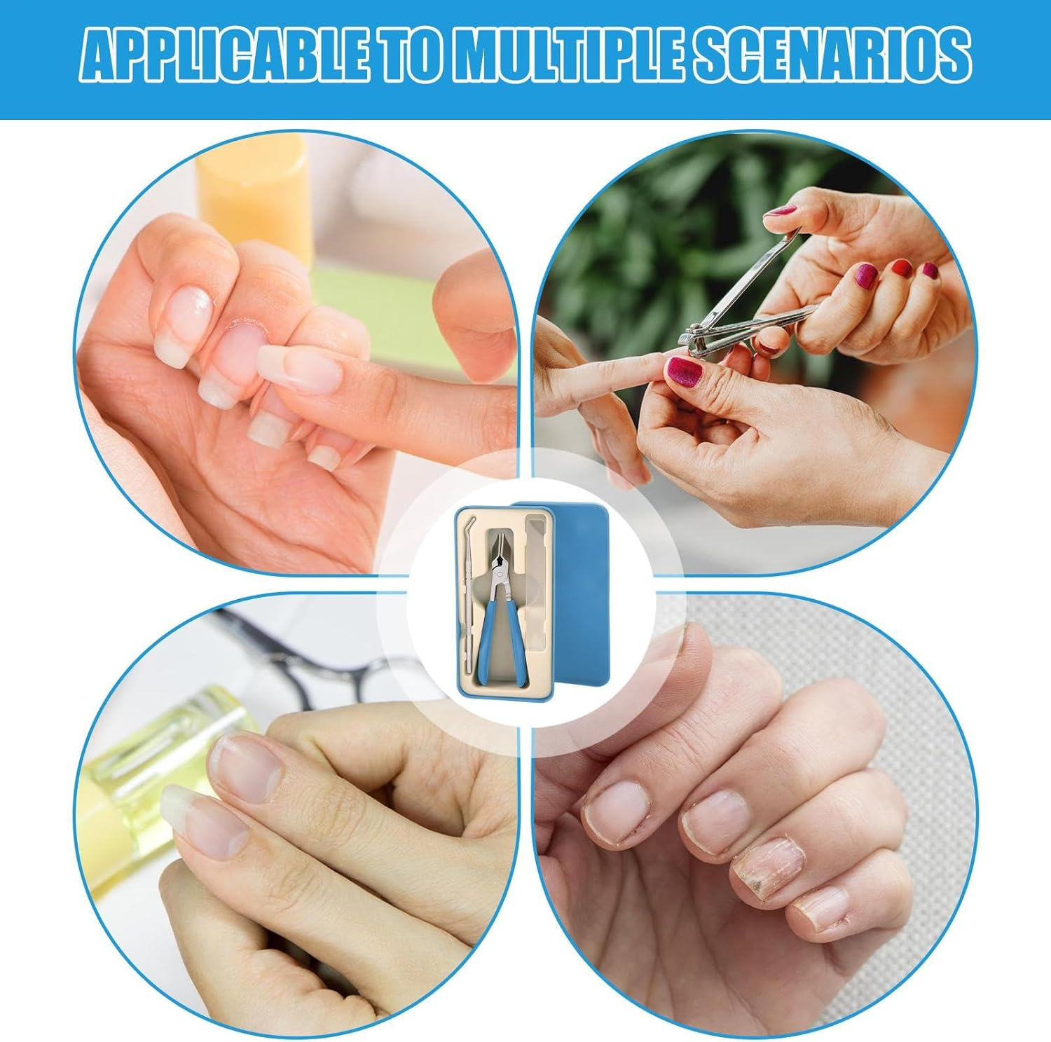 Curved Toenail Clippers | Toenail Trimmer Stainless Steel,Portable Anti-Splash Non-Slip Wide Nail Clippers for Salon Home Women Travel Seniors Grooming Kids image number 4