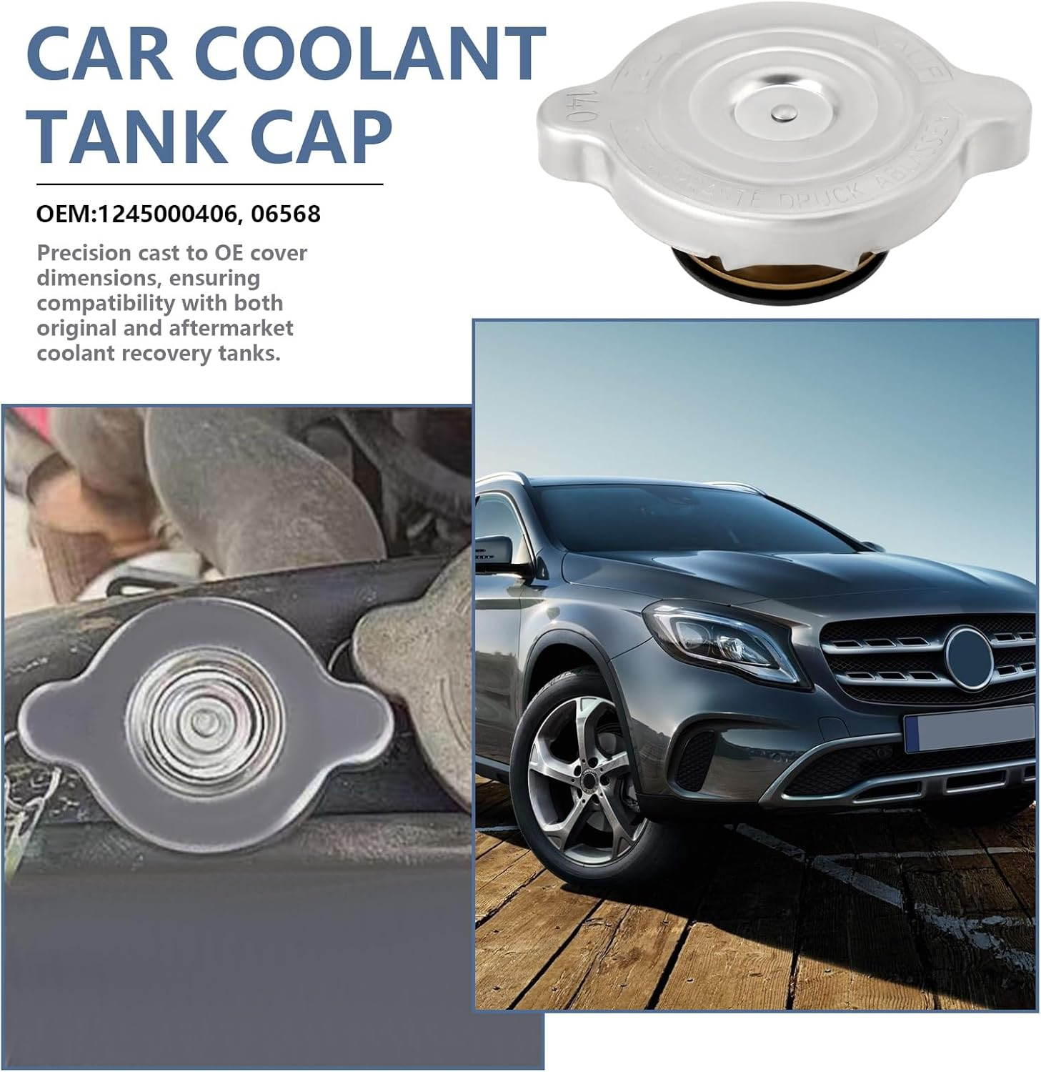 Ecsing 1 Pc Expansion Tank Cap Coolant Tank 1.4 Bar Compatible with Mercedes W201 W202 1245000406 Compatible with FEBI BILSTEIN 06568