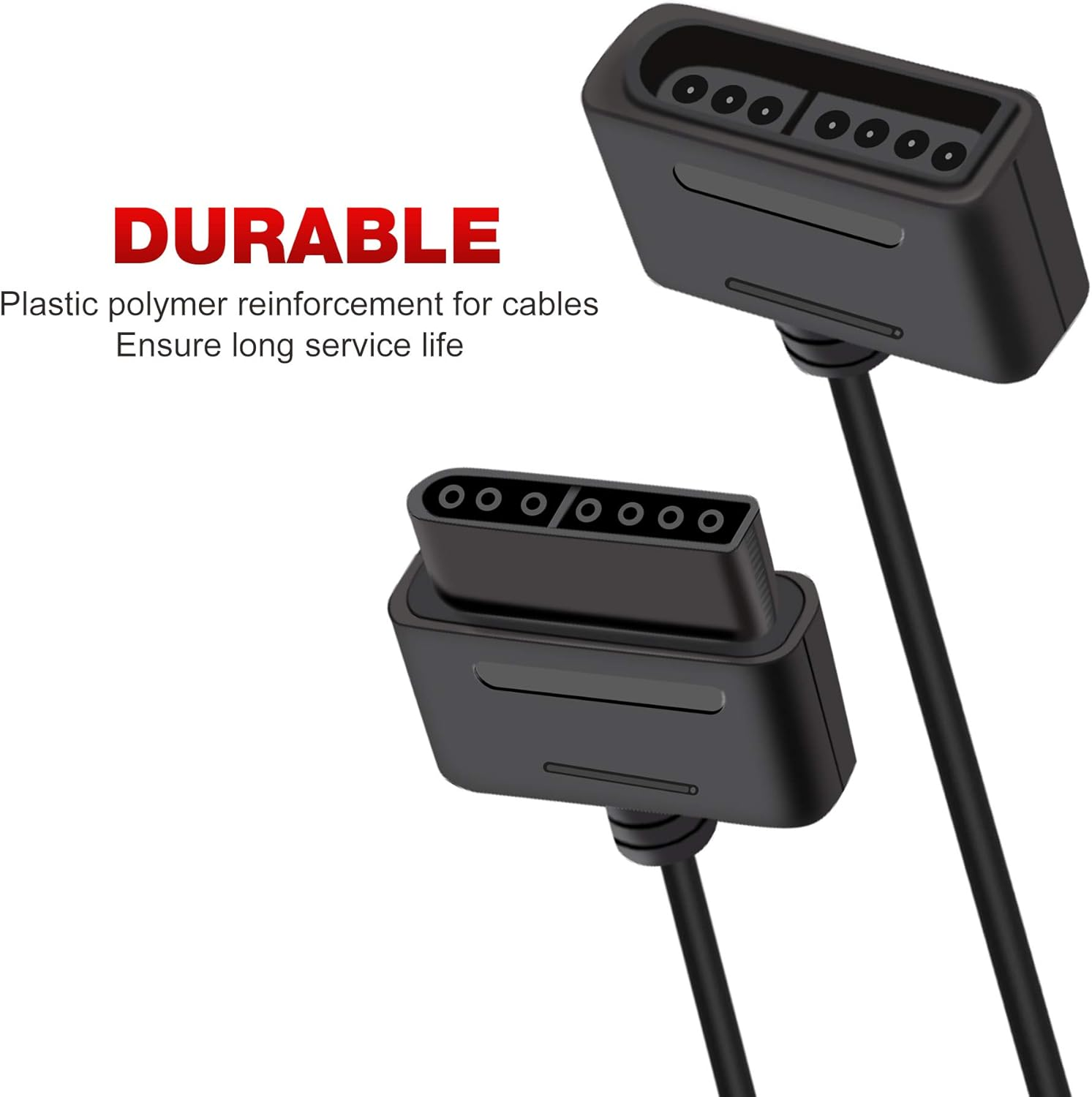 2Pack 6Ft SNES Controller Extension Cable for Retro-Bit SNES Super Nintendo Entertainment System Console image number 5