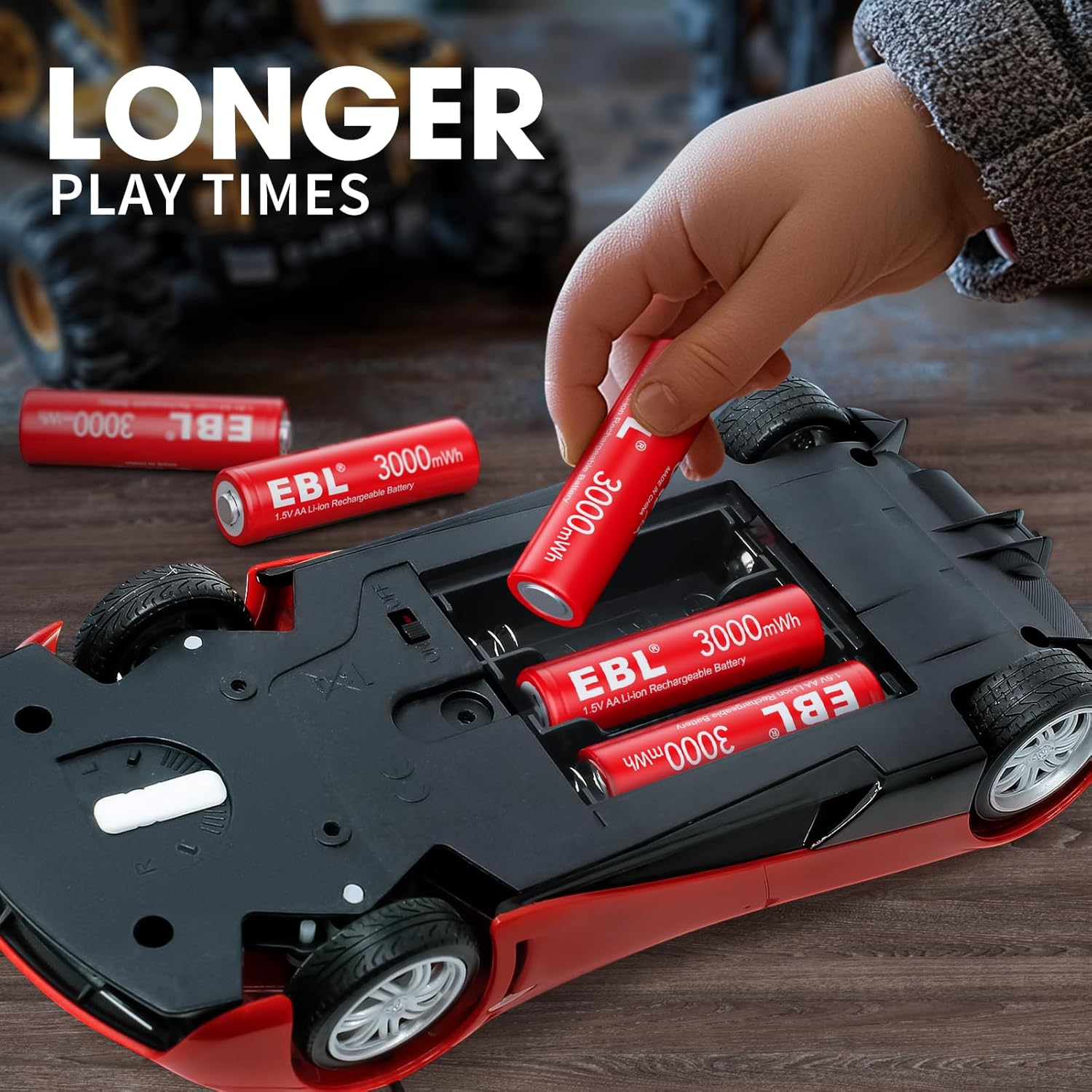 EBL 8 Pack Rechargeable 1.5V AA Li-Ion Batteries with 8 Slots LED Smart Lithium Rechargeable Battery Charger (Old Version) image number 4