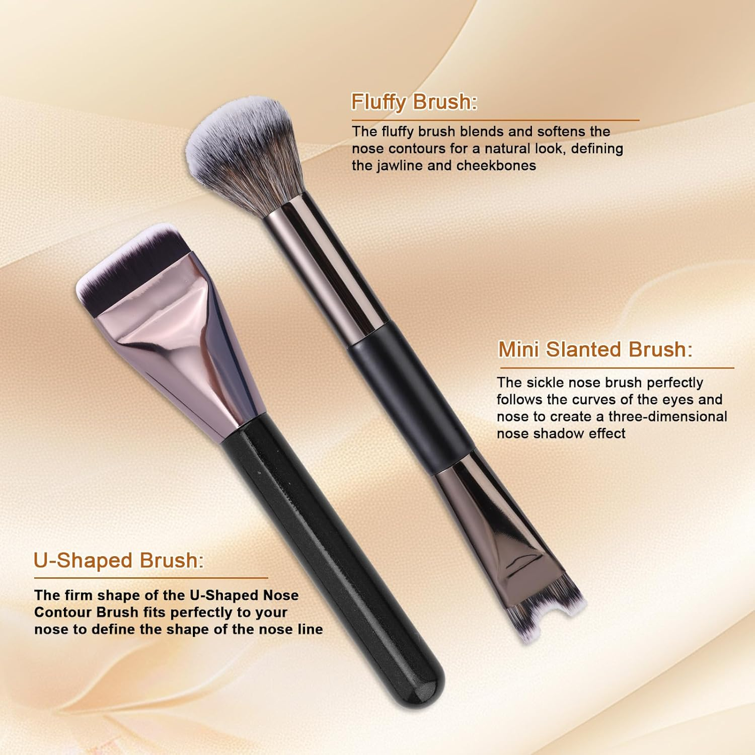 BOXOB 2Pcs 2-In-1 Nose Contour Brush Set, Sculpting Dual-End Nose Brushes with Flat Brush Dual Head Makeup Tools for Sculpting and Defining Noses Contour image number 1