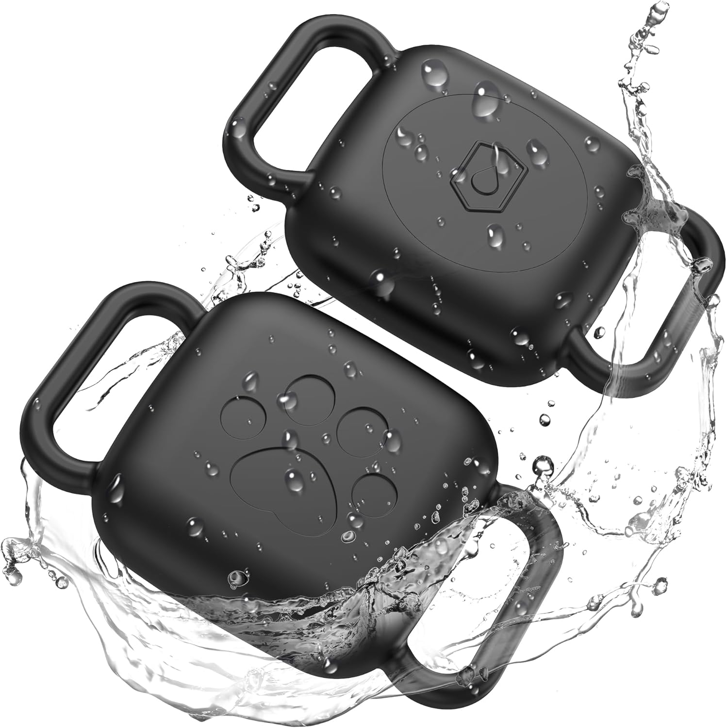 Skyarmor Dog Collar Holder for Tile Mate 2024, 2 Pack Waterproof Silicone Cover, Scratch Resistant Dustproof, Black/Off-White