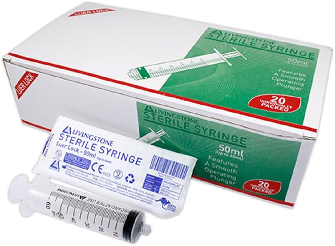 Livingstone Syringe 50Ml Luer Lock Tip Sterile Box of 20 image number 1