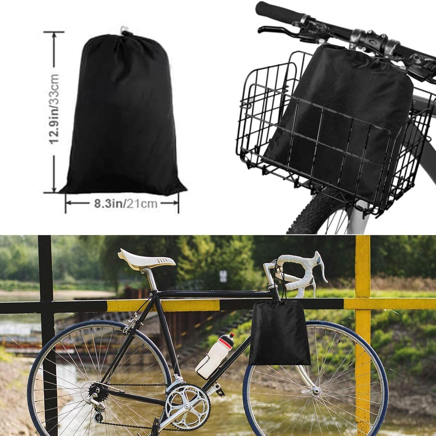 Extra Large Waterproof Bike Cover with Lock Holes - Premium 210D Oxford Fabric, Uv-Resistant Outdoor Protection for Mountain, Road, Electric Bikes - Includes Storage Bag, Pack of 1 image number 1
