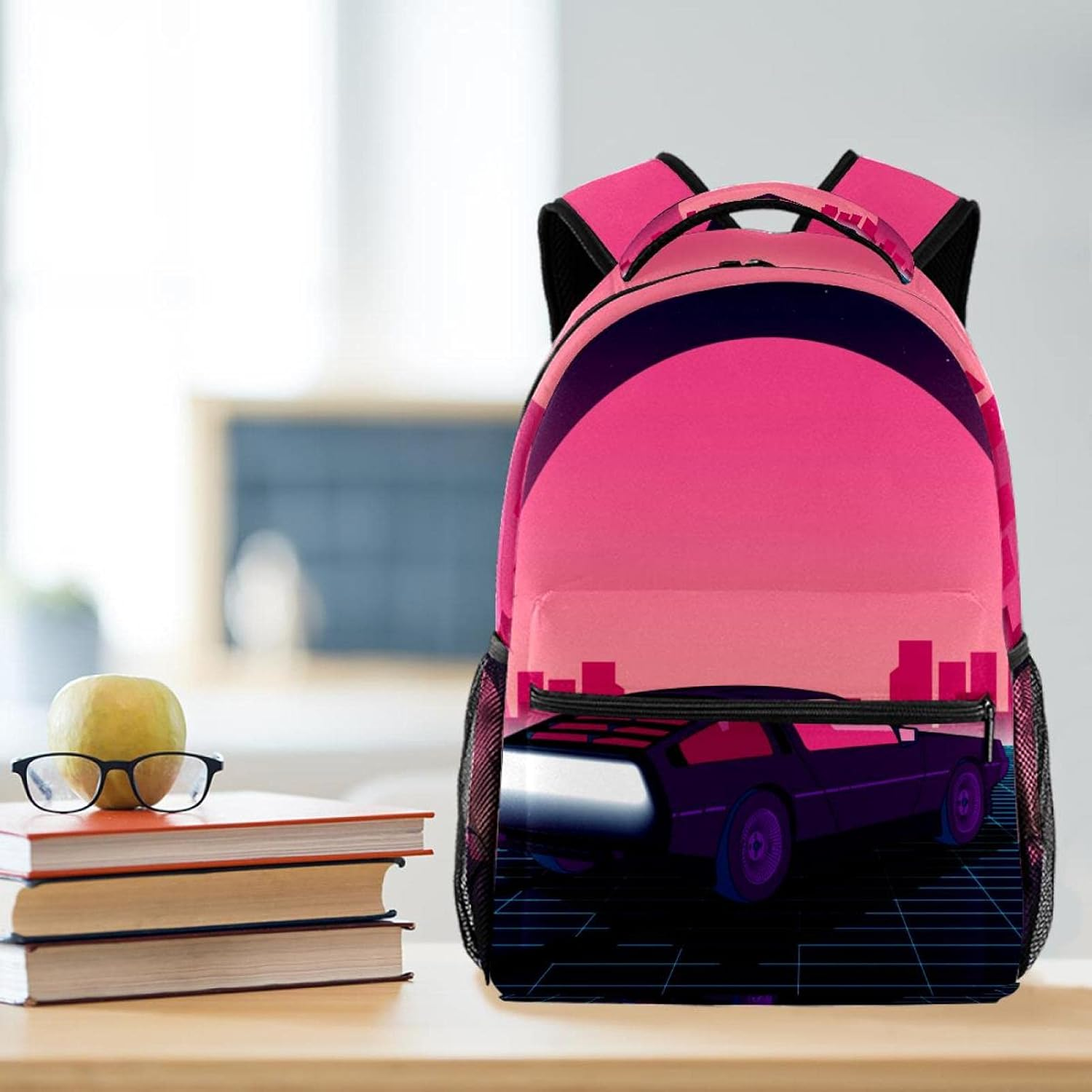 Retro Car S Style Backpack Students Shoulder Bags Travel Bag College School Tote Backpacks image number 1