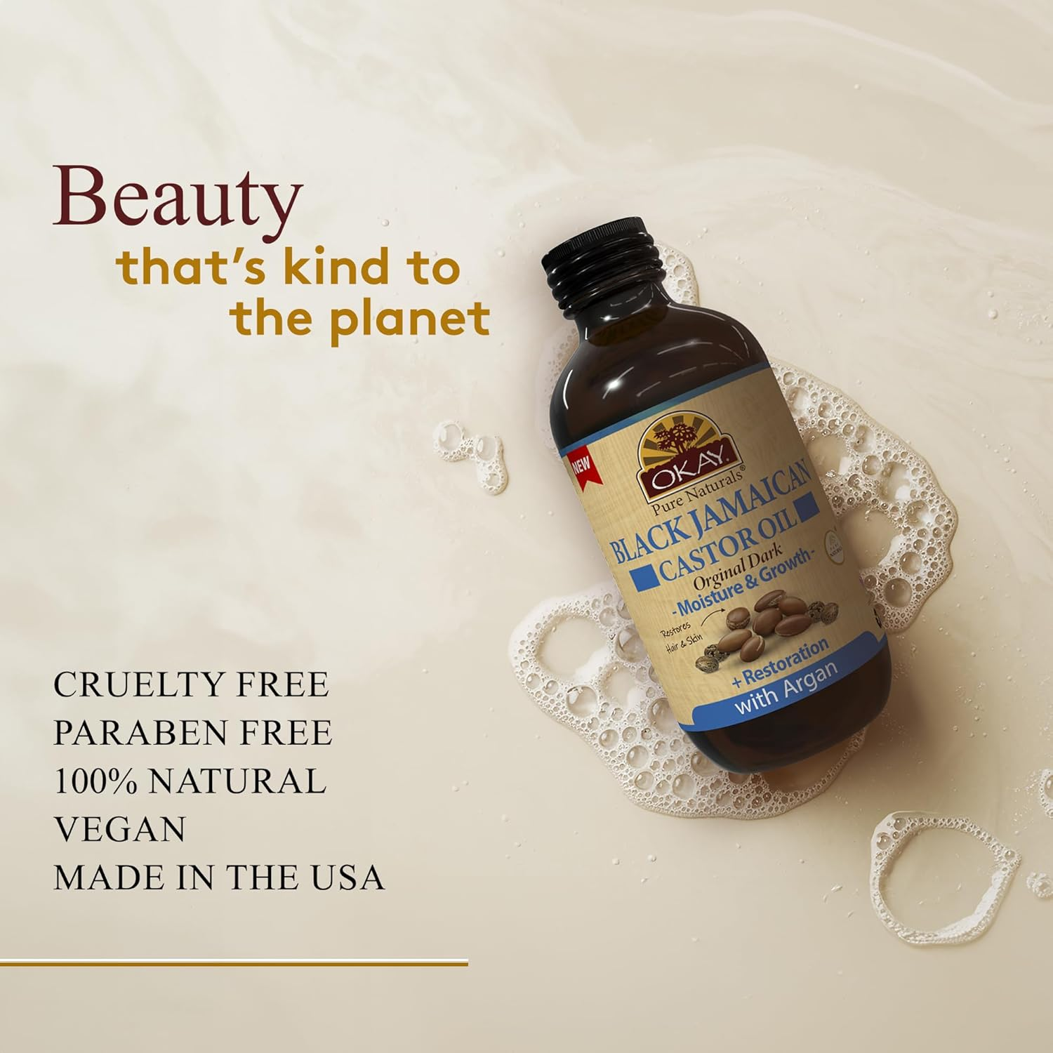 OKAY Pure Naturals OKAY Pure Naturals Black Jamaican Original Dark with Argan Oil, 4 Ounce, image number 2