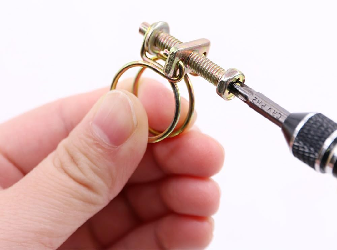 Hilitchi 42-Pcs 6-Size Adjustable Steel Wire Tube Hose Clamps Assortment Kit - Size Included 1/2'', 5/8'', 3/4'', 7/8'', 1-1/8'', 1-1/4'' image number 5