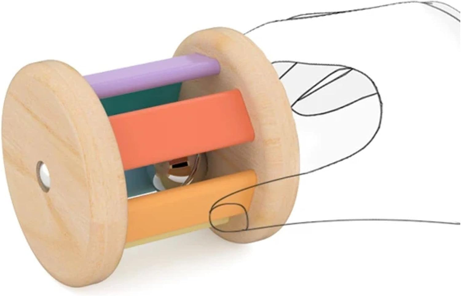 1Pc Wooden Bell Rattle AS/NZS 8124 Certified Baby Toy for Tummy Time, Sensory Play & Motor Skill Development Natural Montessori Inspired for Infants & Toddlers image number 3