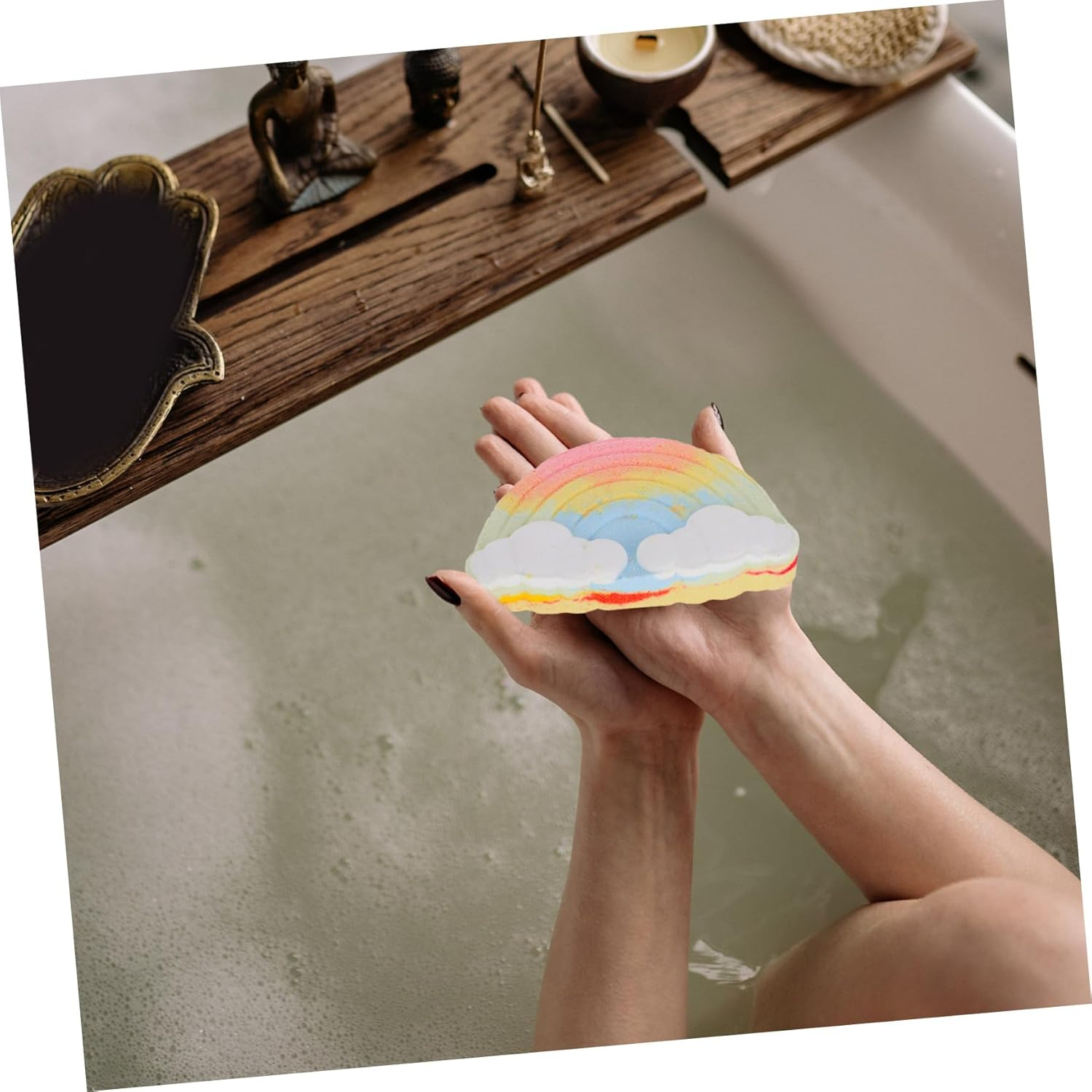 LALADEFIEE Unique Cloud Shape Bath Salt Bubbles Moisturizing Ball Essential Oil Bathing Bomb Relaxing image number 1