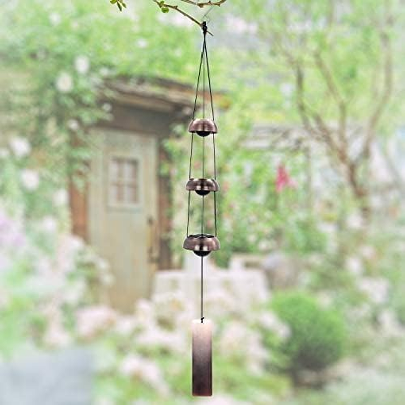 ASTARIN Temple Wind Chime, Red Copper Wind Chimes with 3 Bells, Feng Shui Wind Chimes for Home Yard Outdoor Decoration, a Great Memorial Wind Chime for Someone Who Loves Peace image number 3