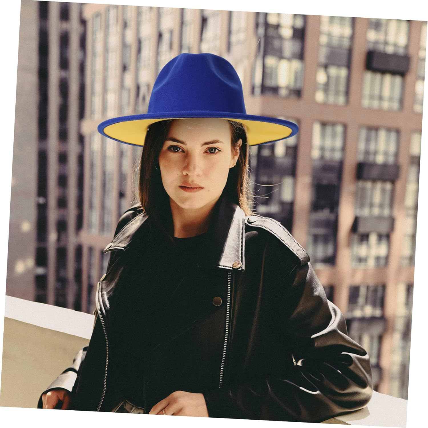 LIFKOME Fedora Outdoor Hats Top Hats for Men Hats Wide Brim Hat for Man Vintage Hats Flat Top Hat Wide Jazz Hat Costume Tops Hat Sombrero Hats for Women Classic Jazz Hat Woolen - White image number 5