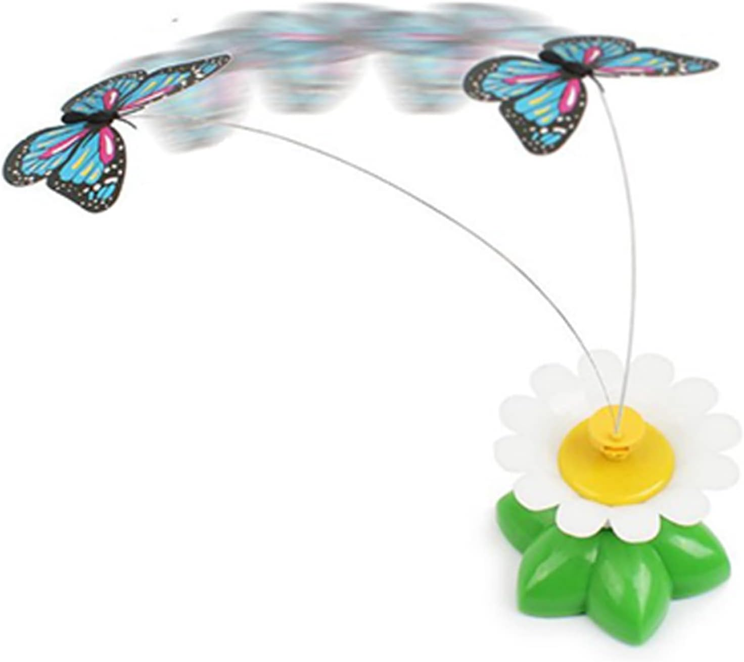 Cat Teaser Toy 360 Degree Rotating Butterfly Flower Shape Interactive Kitten Toy Cat Toy Rotating Design, Making the Butterfly Even More Lively image number 1