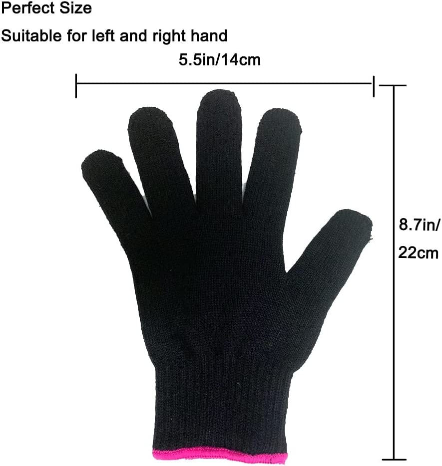 2 Professional Heat Resistant Gloves for Hair Styling Heat Blocking for Curling, Flat Iron and Curling Wand Suitable for Left and Right Hands image number 2