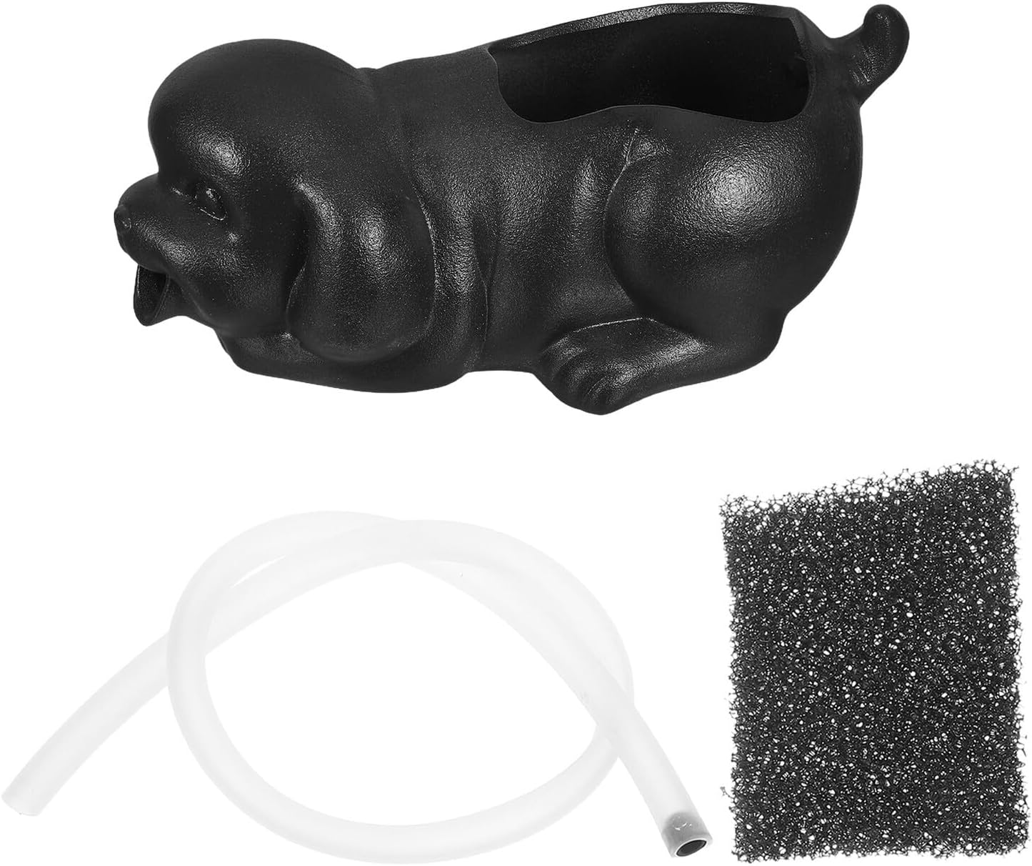 Ceramic Dog Fountain Spitter Planter for Fish Tank Aquarium Decor Natural Water Filtration Clean Water Maintenance Adorable Puppy Statue for Indoor Outdoor Waterfall Landscape