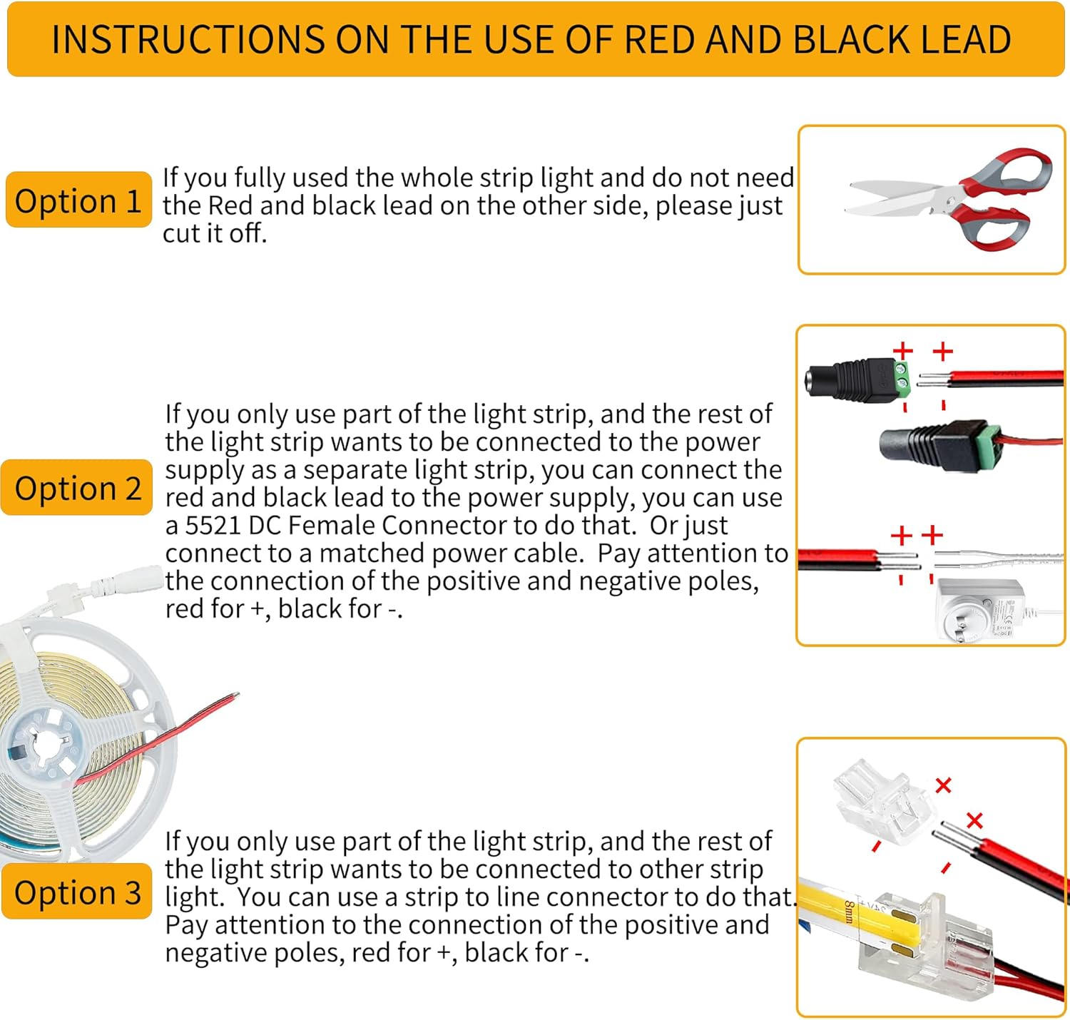 Clearhill 24V COB LED Strip Lights(No Power Supply),32.8Ft/10M,Cool White 6500K,320Leds/M,With 5521DC Female and Red+Black Wire Connectors,8Mm Width,Cri90,Electroplated Double-Sided Panel,10W/M,Ip20 image number 4