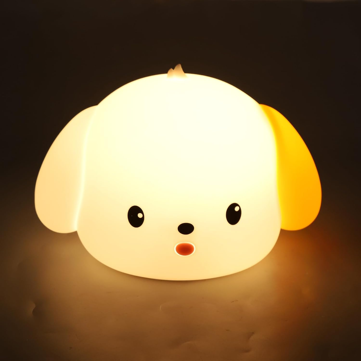 Night Light Soft Silicone Dog Lamp Glowing Light for Kids Study Rooms