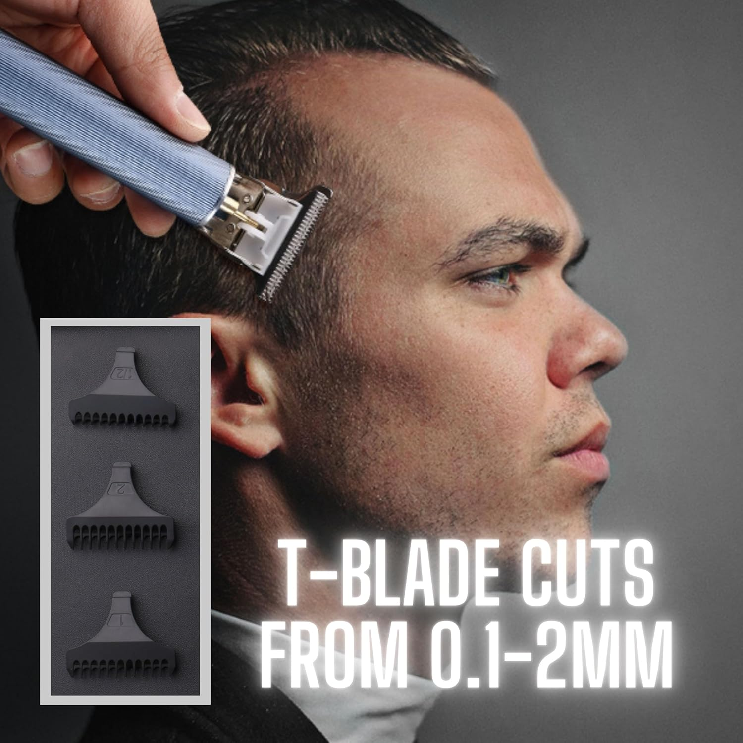 Barberboss Turbo Beard and Hair Trimmer for Men, Wireless LED Trimmer, Adjustable Blade Control, USB Fast Charge and 8 Length Comb Set, Men'S Grooming Kit image number 4