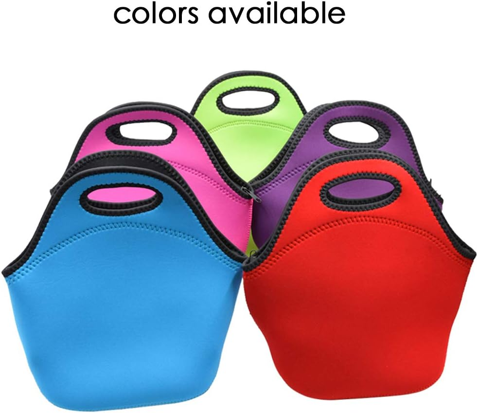 Insulated Neoprene Lunch Bag Gourmet Tote Cooler Warm Pouch for School Work Office (Blue) image number 5