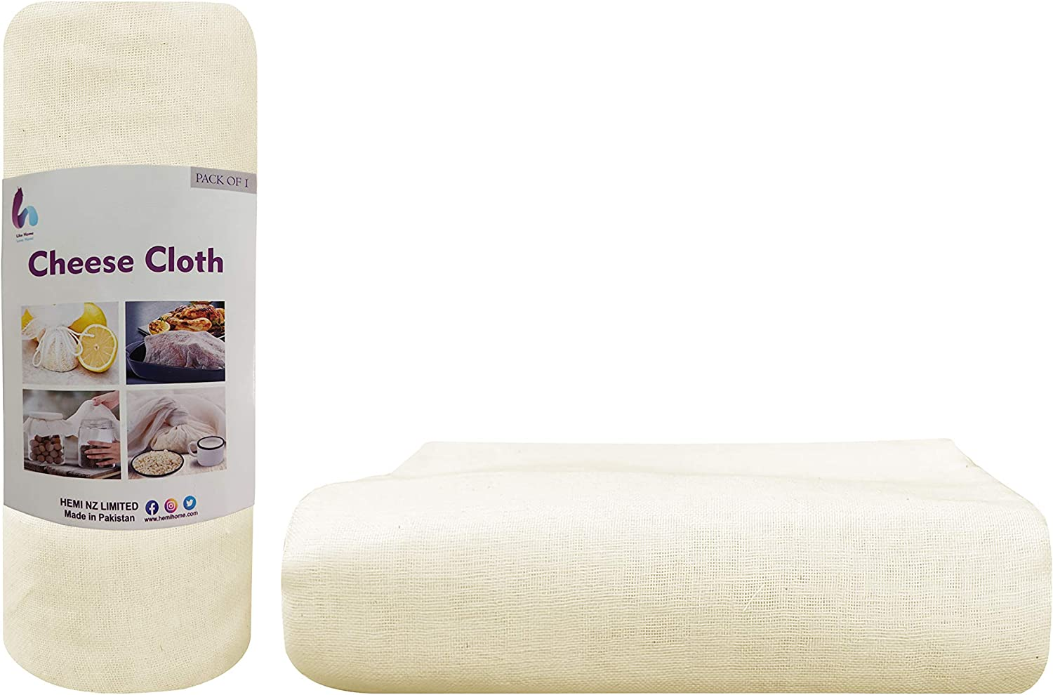 Cheesecloth, Muslin Cloth, Grade 90, Ultra Fine, Reusable,100% Cotton, Unbleached | Best for Cooking, Baking, Nut Milk Bag, Strainer, Filter (18 Sq Feet / 2 Yards) image number 5