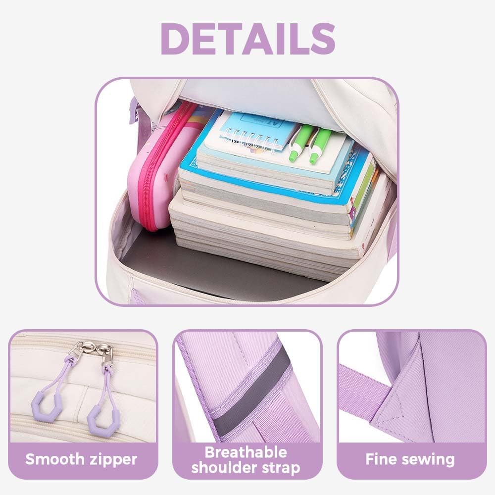 MININAI Womens Backpack for College Cute Aesthetic Large Capacity Laptop Backpack Kawaii Preppy Computer Daypack with Pendant image number 2