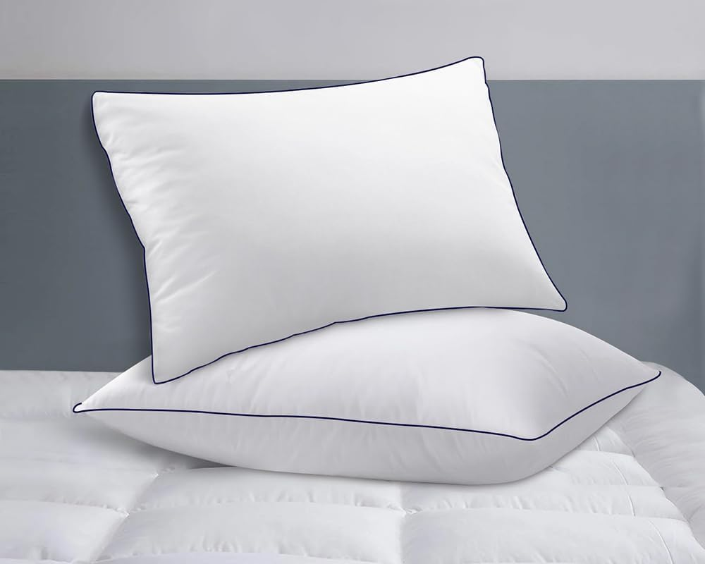 STARRY EUCALYPT 2 Pack Standard Size Microfibre Filling Soft Bed Pillow Cushion for Adults, Kids, Home, Dormitory and Hotel Use(1.5Kg Filling) image number 1