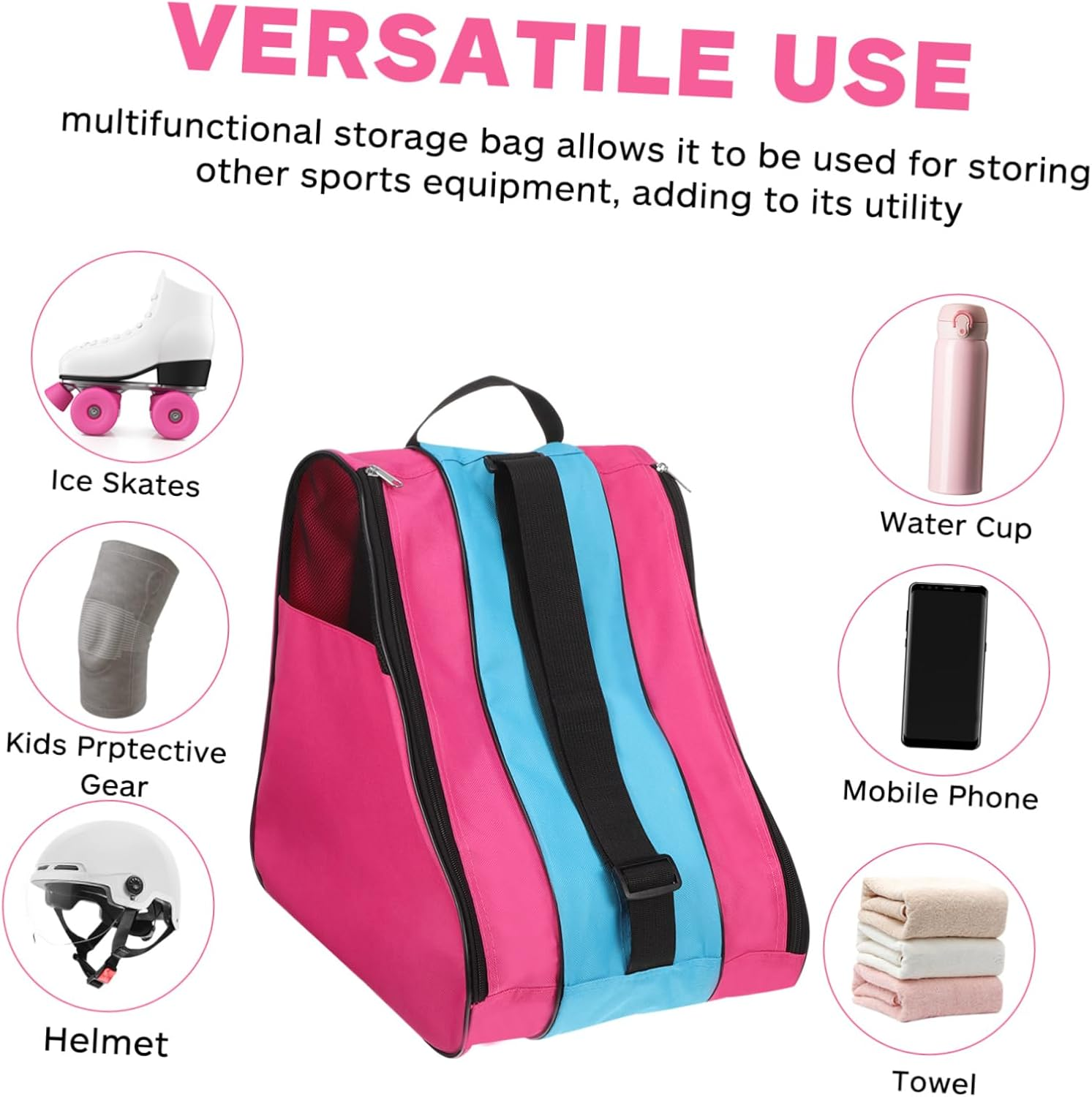 GOOHOCHY Skate Bags for Boys and Girls Ice Skates Bag Oxford Fabric Organized Storage