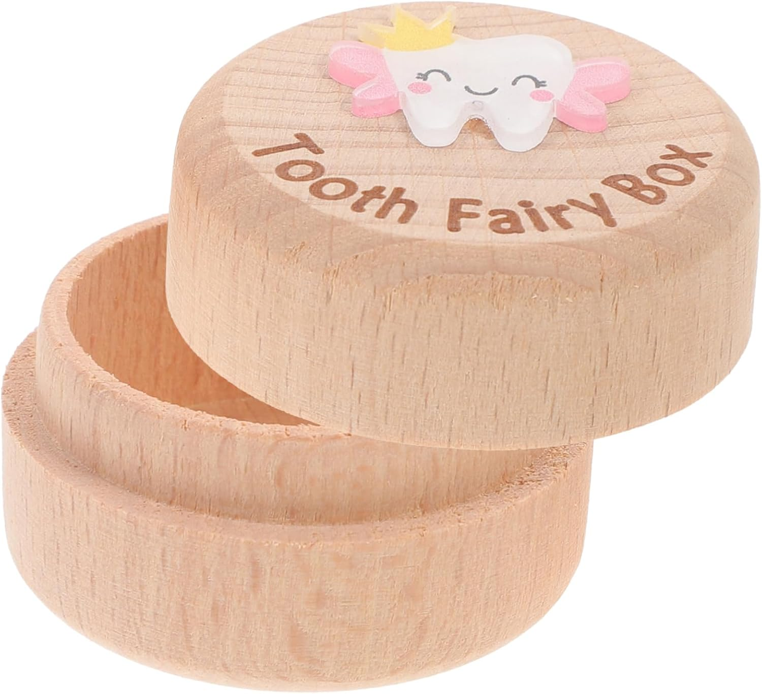 Wooden Tooth Holder Box Portable Boys and Girls Teeth Collector Fetal Hair Saver Organizer image number 1
