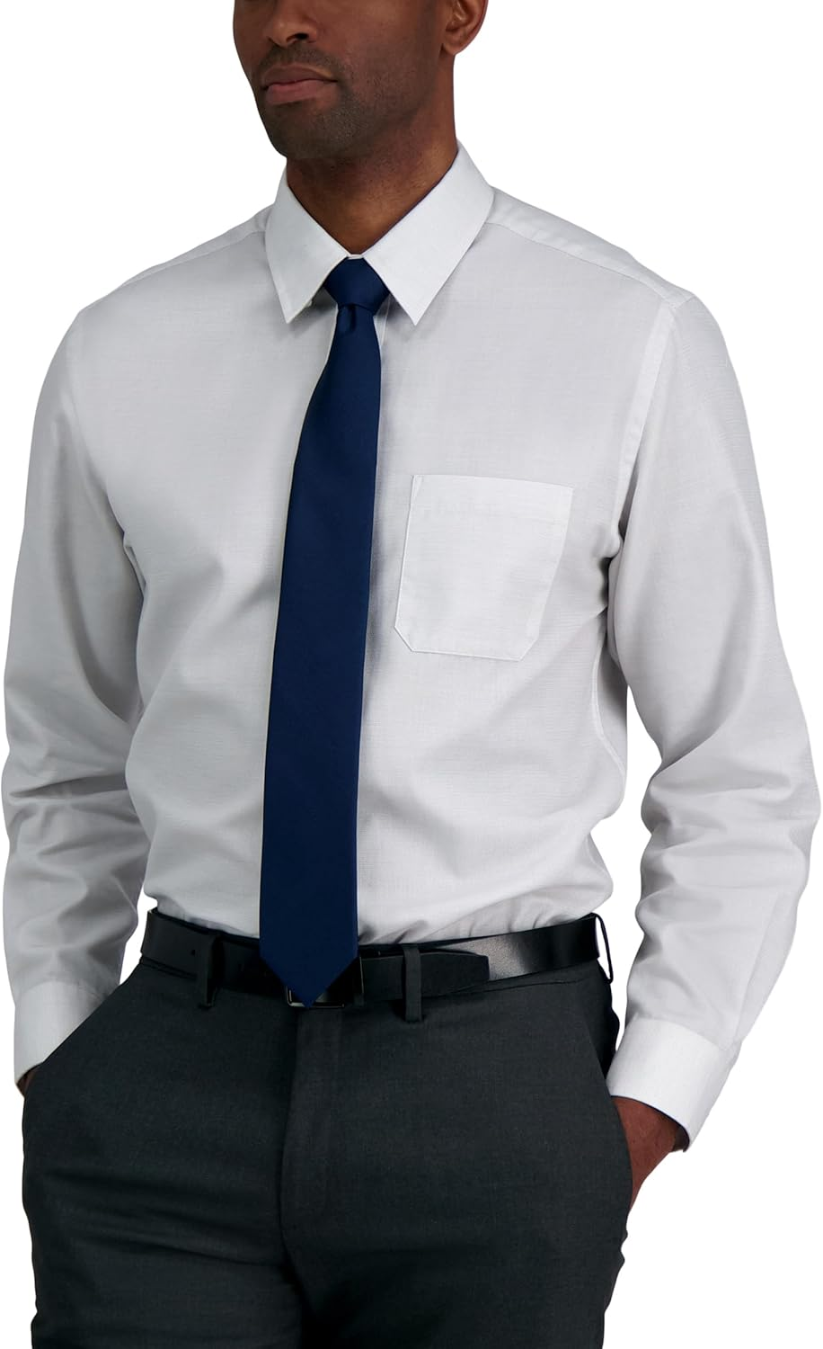 Calvin Klein Men'S Silver Spun Solid Tie, Navy, Regular image number 2