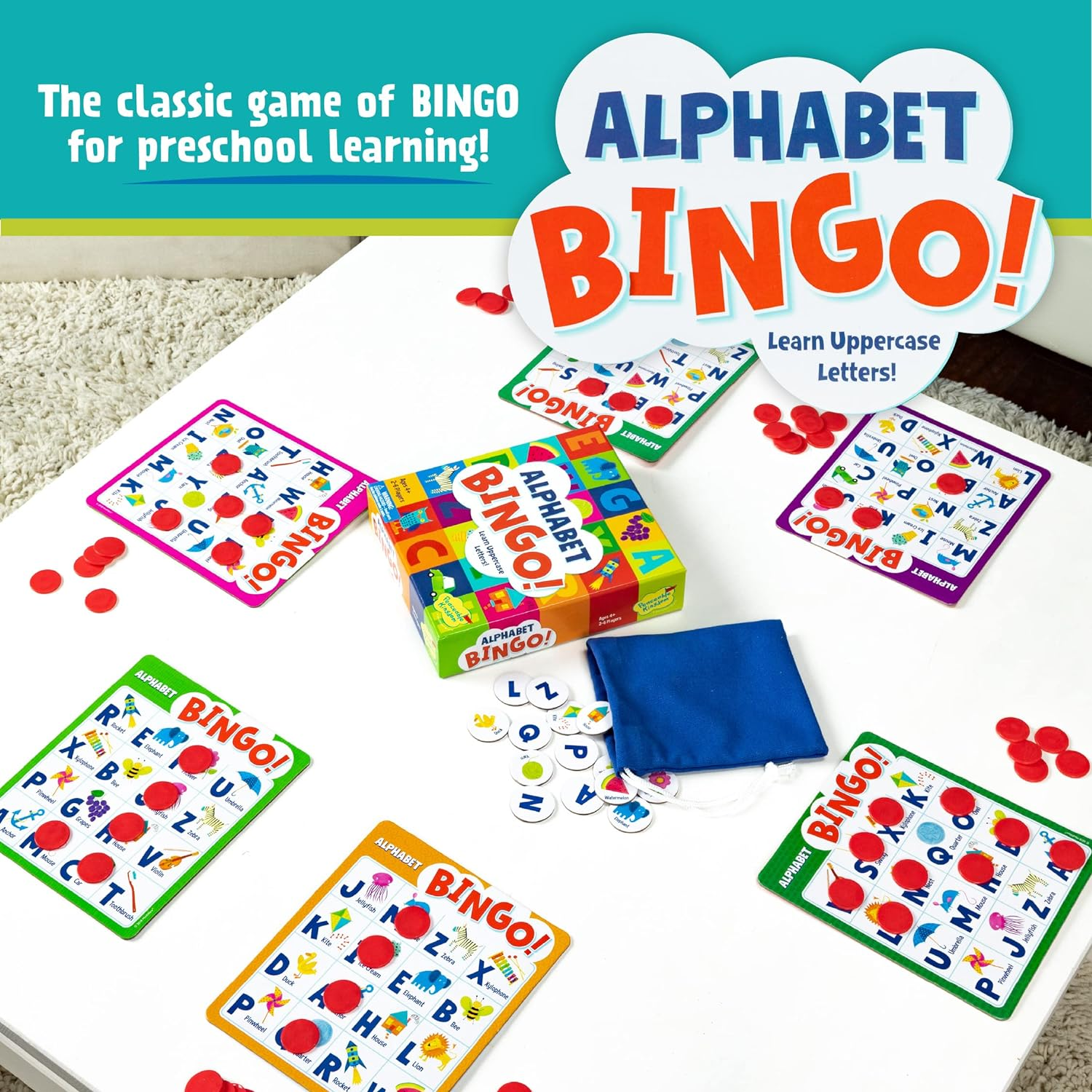 Peaceable Kingdom Alphabet Bingo Board Game for Kids Aged 4 and Up