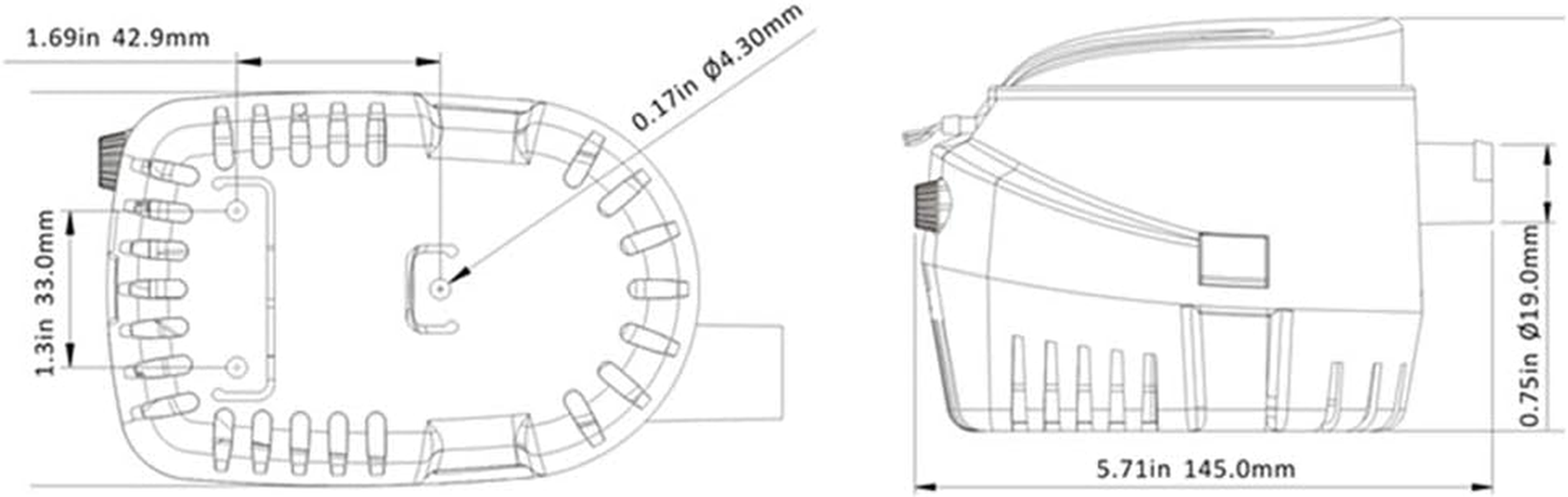 Blesiya SEAFLO 1100 GPH Bilge Pump with Built-In Float Switch - 12V Automatic image number 1